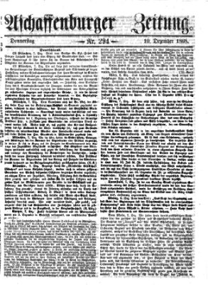 Aschaffenburger Zeitung Donnerstag 10. Dezember 1868