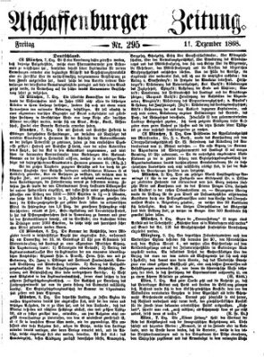 Aschaffenburger Zeitung Freitag 11. Dezember 1868