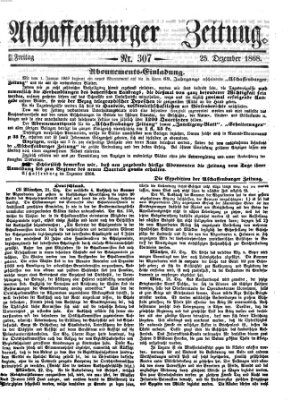 Aschaffenburger Zeitung Freitag 25. Dezember 1868