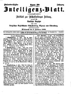 Aschaffenburger Zeitung. Intelligenz-Blatt : Beiblatt zur Aschaffenburger Zeitung ; zugleich amtlicher Anzeiger für die K. Bezirksämter Aschaffenburg, Alzenau und Obernburg (Aschaffenburger Zeitung) Mittwoch 5. Februar 1868