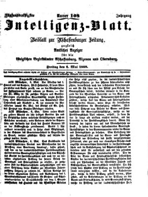 Aschaffenburger Zeitung. Intelligenz-Blatt : Beiblatt zur Aschaffenburger Zeitung ; zugleich amtlicher Anzeiger für die K. Bezirksämter Aschaffenburg, Alzenau und Obernburg (Aschaffenburger Zeitung) Freitag 8. Mai 1868