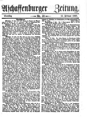 Aschaffenburger Zeitung Samstag 13. Februar 1869