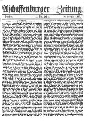 Aschaffenburger Zeitung Dienstag 16. Februar 1869