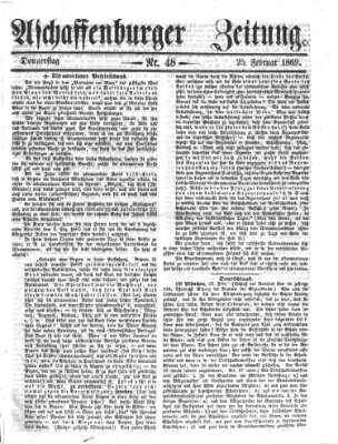 Aschaffenburger Zeitung Donnerstag 25. Februar 1869