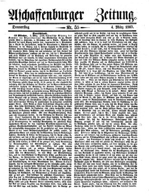 Aschaffenburger Zeitung Donnerstag 4. März 1869