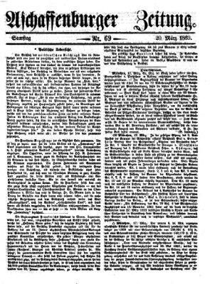 Aschaffenburger Zeitung Samstag 20. März 1869