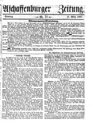 Aschaffenburger Zeitung Sonntag 21. März 1869