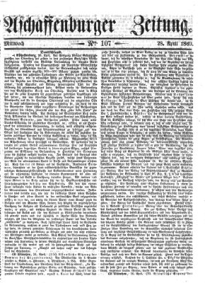 Aschaffenburger Zeitung Mittwoch 28. April 1869