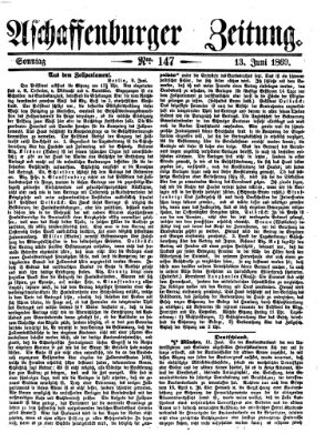 Aschaffenburger Zeitung Sonntag 13. Juni 1869