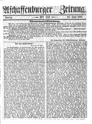 Aschaffenburger Zeitung Freitag 18. Juni 1869