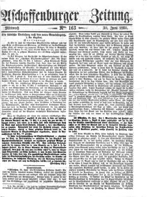 Aschaffenburger Zeitung Mittwoch 30. Juni 1869