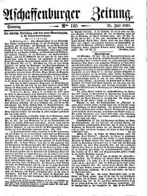 Aschaffenburger Zeitung Sonntag 25. Juli 1869