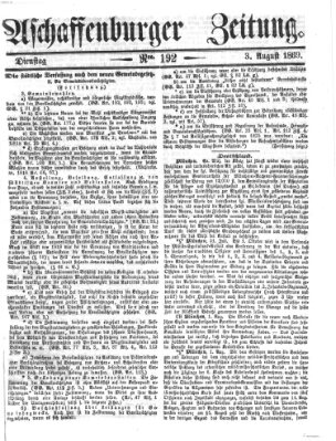 Aschaffenburger Zeitung Dienstag 3. August 1869