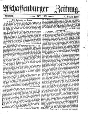 Aschaffenburger Zeitung Mittwoch 4. August 1869