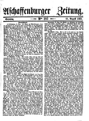 Aschaffenburger Zeitung Sonntag 15. August 1869