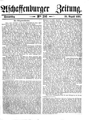 Aschaffenburger Zeitung Donnerstag 19. August 1869