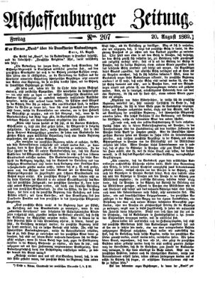 Aschaffenburger Zeitung Freitag 20. August 1869