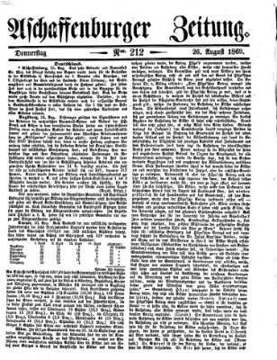 Aschaffenburger Zeitung Donnerstag 26. August 1869