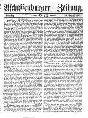 Aschaffenburger Zeitung Samstag 28. August 1869