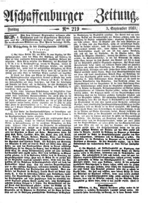 Aschaffenburger Zeitung Freitag 3. September 1869