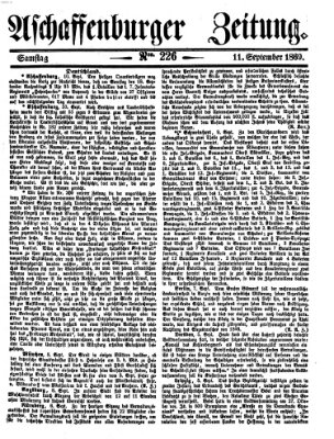 Aschaffenburger Zeitung Samstag 11. September 1869