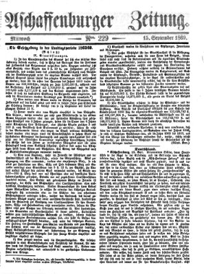 Aschaffenburger Zeitung Mittwoch 15. September 1869