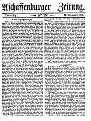 Aschaffenburger Zeitung Donnerstag 16. September 1869