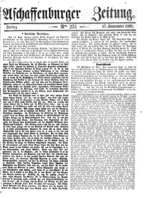 Aschaffenburger Zeitung Freitag 17. September 1869