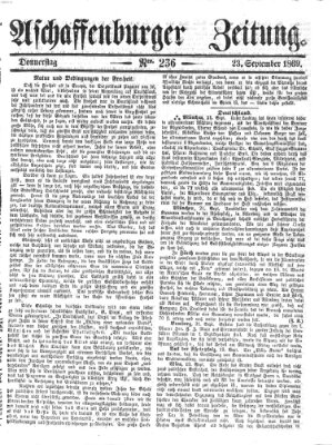 Aschaffenburger Zeitung Donnerstag 23. September 1869