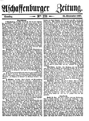 Aschaffenburger Zeitung Samstag 25. September 1869