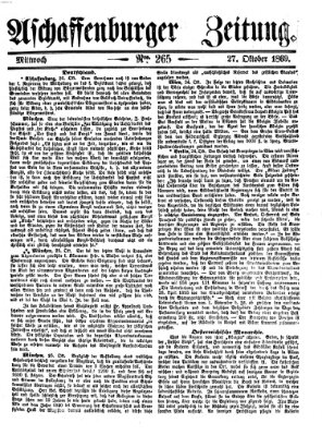 Aschaffenburger Zeitung Mittwoch 27. Oktober 1869