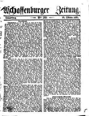 Aschaffenburger Zeitung Donnerstag 28. Oktober 1869