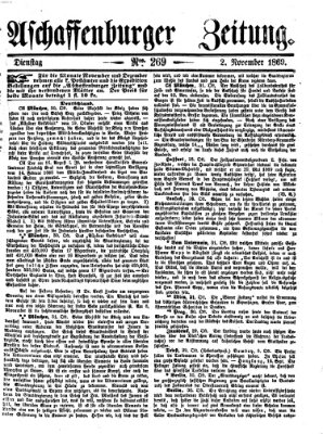 Aschaffenburger Zeitung Dienstag 2. November 1869