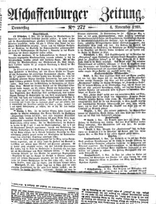 Aschaffenburger Zeitung Donnerstag 4. November 1869