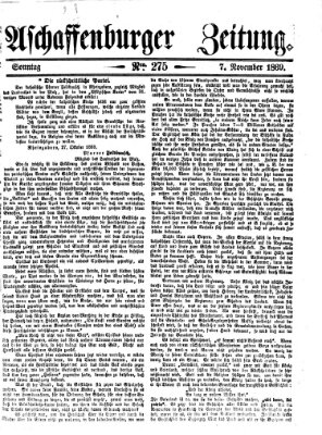 Aschaffenburger Zeitung Sonntag 7. November 1869