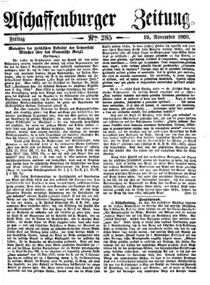 Aschaffenburger Zeitung Freitag 19. November 1869