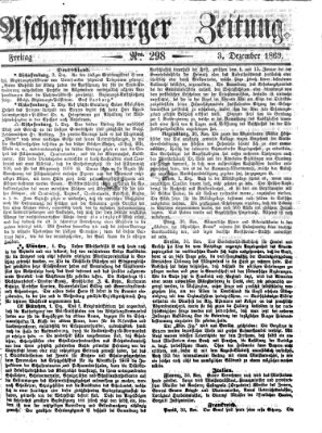 Aschaffenburger Zeitung Freitag 3. Dezember 1869