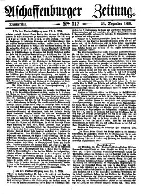 Aschaffenburger Zeitung Donnerstag 23. Dezember 1869