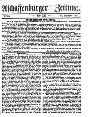 Aschaffenburger Zeitung Freitag 31. Dezember 1869