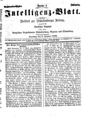 Aschaffenburger Zeitung. Intelligenz-Blatt : Beiblatt zur Aschaffenburger Zeitung ; zugleich amtlicher Anzeiger für die K. Bezirksämter Aschaffenburg, Alzenau und Obernburg (Aschaffenburger Zeitung) Dienstag 5. Januar 1869