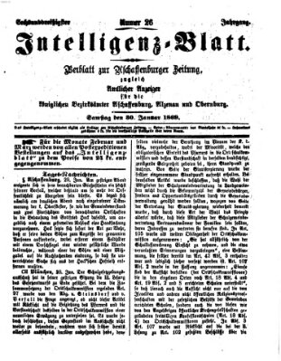 Aschaffenburger Zeitung. Intelligenz-Blatt : Beiblatt zur Aschaffenburger Zeitung ; zugleich amtlicher Anzeiger für die K. Bezirksämter Aschaffenburg, Alzenau und Obernburg (Aschaffenburger Zeitung) Samstag 30. Januar 1869