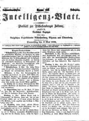 Aschaffenburger Zeitung. Intelligenz-Blatt : Beiblatt zur Aschaffenburger Zeitung ; zugleich amtlicher Anzeiger für die K. Bezirksämter Aschaffenburg, Alzenau und Obernburg (Aschaffenburger Zeitung) Donnerstag 6. Mai 1869