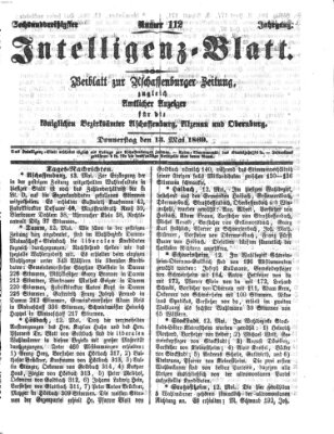 Aschaffenburger Zeitung. Intelligenz-Blatt : Beiblatt zur Aschaffenburger Zeitung ; zugleich amtlicher Anzeiger für die K. Bezirksämter Aschaffenburg, Alzenau und Obernburg (Aschaffenburger Zeitung) Donnerstag 13. Mai 1869