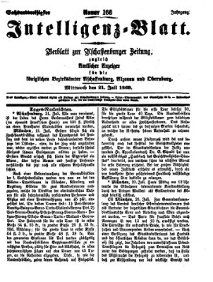 Aschaffenburger Zeitung. Intelligenz-Blatt : Beiblatt zur Aschaffenburger Zeitung ; zugleich amtlicher Anzeiger für die K. Bezirksämter Aschaffenburg, Alzenau und Obernburg (Aschaffenburger Zeitung) Mittwoch 21. Juli 1869