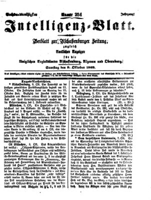 Aschaffenburger Zeitung. Intelligenz-Blatt : Beiblatt zur Aschaffenburger Zeitung ; zugleich amtlicher Anzeiger für die K. Bezirksämter Aschaffenburg, Alzenau und Obernburg (Aschaffenburger Zeitung) Samstag 9. Oktober 1869