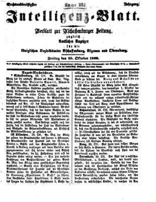 Aschaffenburger Zeitung. Intelligenz-Blatt : Beiblatt zur Aschaffenburger Zeitung ; zugleich amtlicher Anzeiger für die K. Bezirksämter Aschaffenburg, Alzenau und Obernburg (Aschaffenburger Zeitung) Freitag 29. Oktober 1869