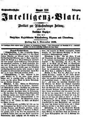 Aschaffenburger Zeitung. Intelligenz-Blatt : Beiblatt zur Aschaffenburger Zeitung ; zugleich amtlicher Anzeiger für die K. Bezirksämter Aschaffenburg, Alzenau und Obernburg (Aschaffenburger Zeitung) Freitag 5. November 1869