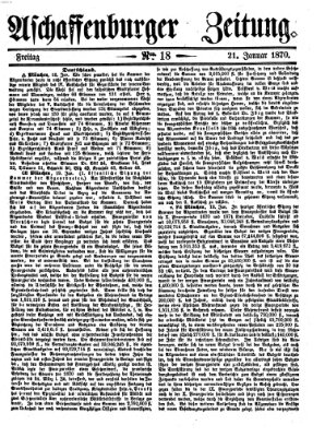 Aschaffenburger Zeitung Freitag 21. Januar 1870