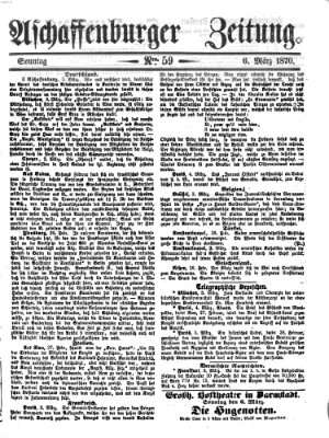 Aschaffenburger Zeitung Sonntag 6. März 1870