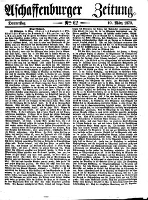 Aschaffenburger Zeitung Donnerstag 10. März 1870